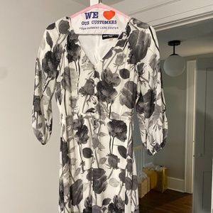 Karl Lagerfeld Black and White Floral Print Dress